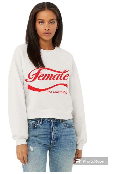 Female...The Real Thing Crop Crew Neck Sweatshirt (color options)