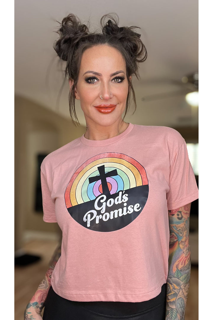 God’s Promise Ladies Crop Tee (color options)