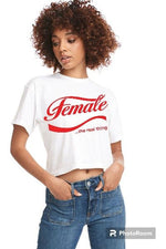 Load image into Gallery viewer, Female..the real thing Ladies Crop Tee (color options)