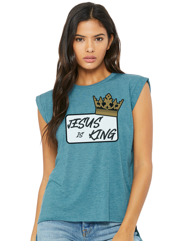 Jesus is King Ladies Muscle Tee (color options)
