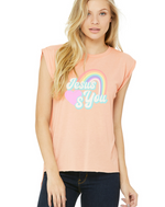 Load image into Gallery viewer, Jesus Loves You  Ladies Flowy Muscle Tee (Color Options)
