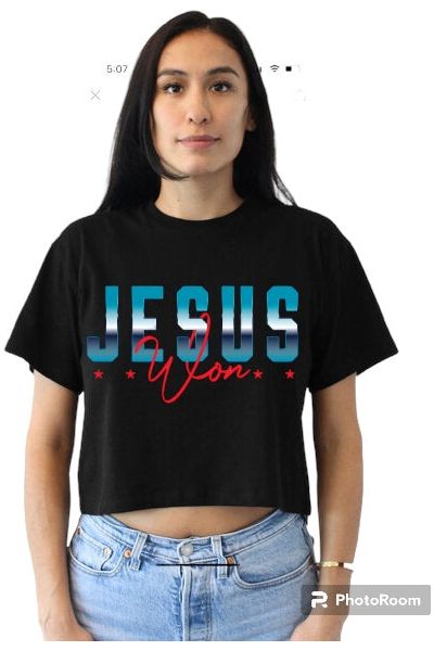 Jesus Won Ladies Crop Tee