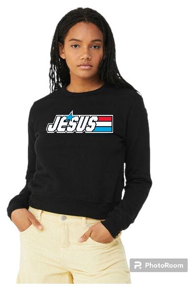 Jesus My Real Hero Ladies Crew Neck Sweatshirt