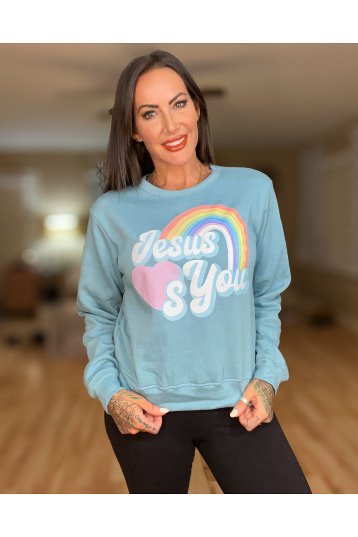 Jesus Loves You Crew Neck Sweatshirt (color options)