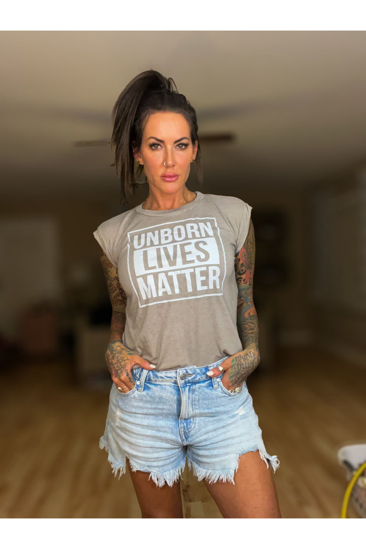Unborn Lives Matter Flowy Ladies Muscle Tee (color options)