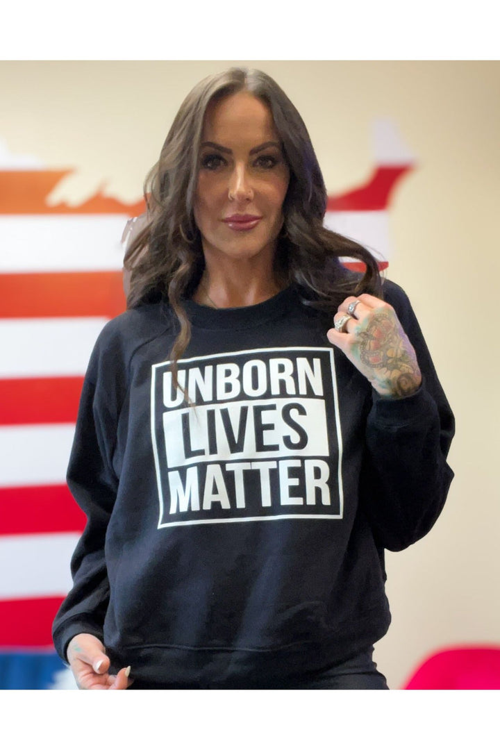 Unborn Lives Matter Black Crew Neck Sweatshirt