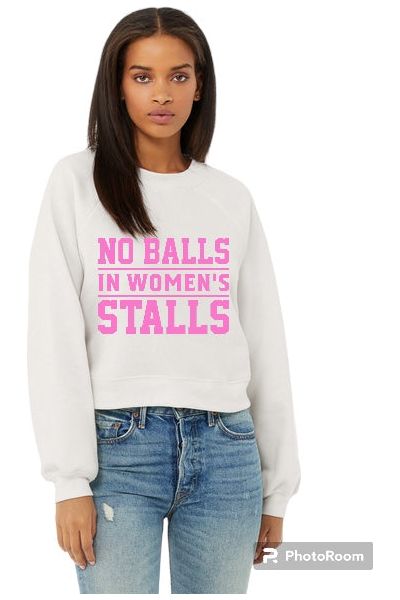 No Balls Black Crop Crew Neck Sweatshirt (color options)