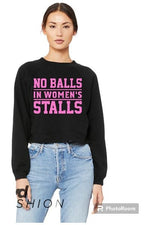 Load image into Gallery viewer, No Balls Black Crop Crew Neck Sweatshirt (color options)
