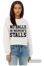 Load image into Gallery viewer, No Balls Black Crop Crew Neck Sweatshirt (color options)