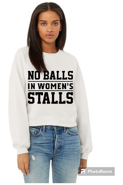 No Balls Black Crop Crew Neck Sweatshirt (color options)