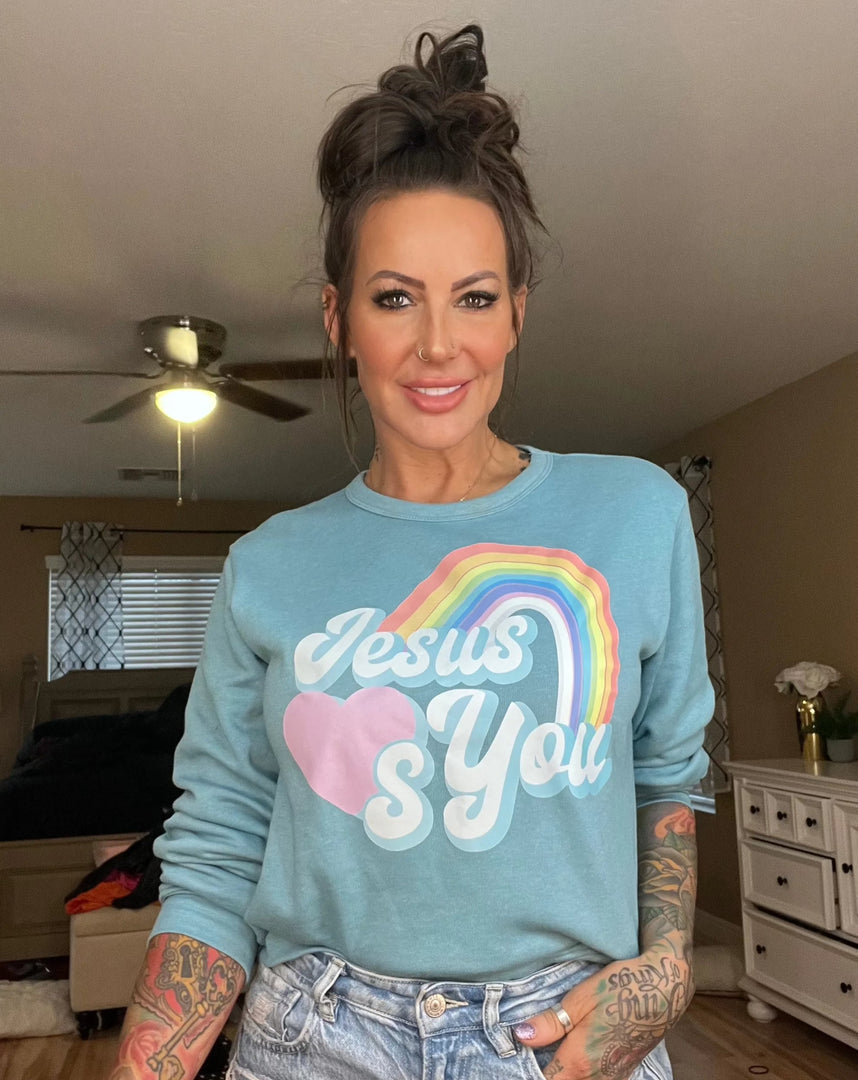 Jesus Loves You Crew Neck Sweatshirt (color options)
