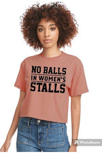 Load image into Gallery viewer, No Balls Ladies Crop Tee (color options)
