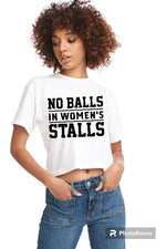 Load image into Gallery viewer, No Balls Ladies Crop Tee (color options)