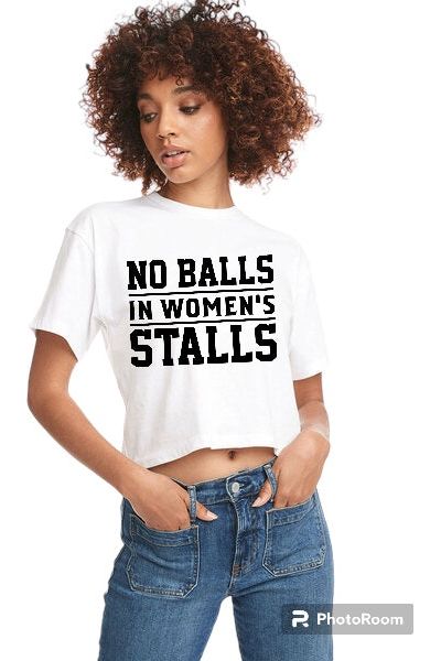 No Balls Ladies Crop Tee (color options)