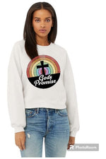 Load image into Gallery viewer, God&#39;s Promise Crop Crew Neck Sweatshirt (color options)