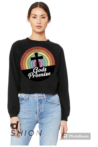 God's Promise Crop Crew Neck Sweatshirt (color options)