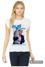 Load image into Gallery viewer, My President Flowy Ladies Muscle Tee