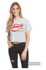 Load image into Gallery viewer, Female..the real thing Ladies Crop Tee (color options)