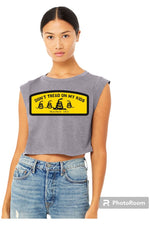Load image into Gallery viewer, Don&#39;t Tread on my Kids Ladies Crop Tank (color options)