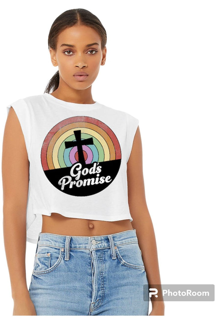 God's Promise Ladies Crop Tank (color options)