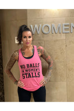 Load image into Gallery viewer, No Balls Ladies Racer Back Tank Top
