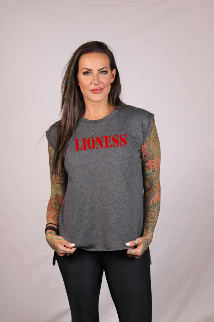 Lioness Ladies Muscle Flowy Muscle Tee (Optional Colors)