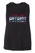 Load image into Gallery viewer, Pretty Little Patriot Cropped Tank (Black) - Crown of Country
