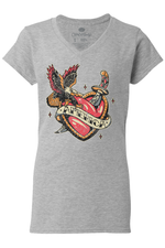 Load image into Gallery viewer, America Heart Ladies V-Neck Shirt
