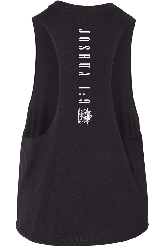 Pretty Little Patriot Cropped Tank (Black) - Crown of Country
